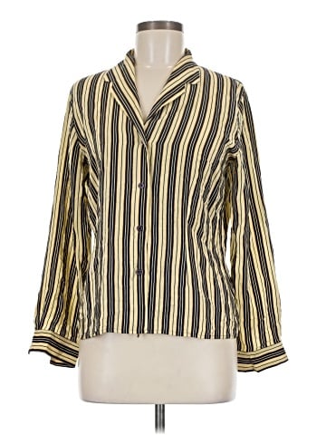 LINDA HUTTON Long Sleeve Silk Top (view 1)