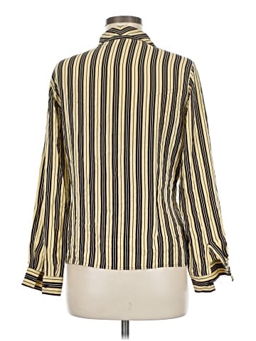LINDA HUTTON Long Sleeve Silk Top (view 2)