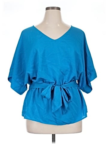 New York & Company Short Sleeve Blouse (view 1)