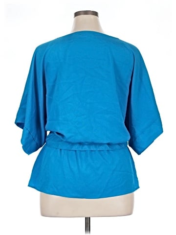 New York & Company Short Sleeve Blouse (view 2)
