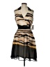 DKNY 100% Polyester Stripes Tan Cocktail Dress Size 10 - photo 1