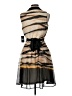 DKNY 100% Polyester Stripes Tan Cocktail Dress Size 10 - photo 2