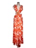 MING WANG 100% Polyester Tropical Orange Casual Dress Size L - photo 1