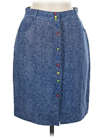 Platinum Denim Skirt (view 1)