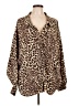 Hyfve Animal Print Brown Long Sleeve Blouse Size L - photo 1