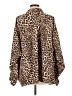Hyfve Animal Print Brown Long Sleeve Blouse Size L - photo 2