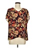 CAbi 100% Polyester Floral Brown Short Sleeve Blouse Size M - photo 1