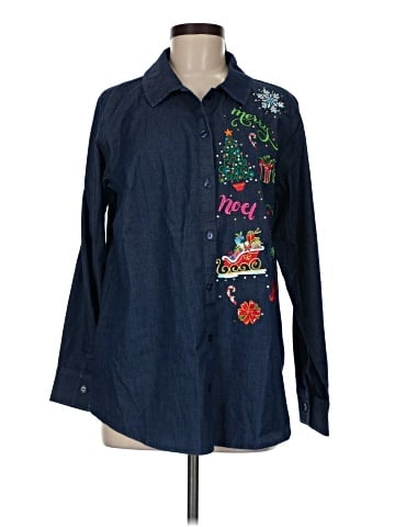 Quacker Factory Long Sleeve Button-Down Shirt (view 1)