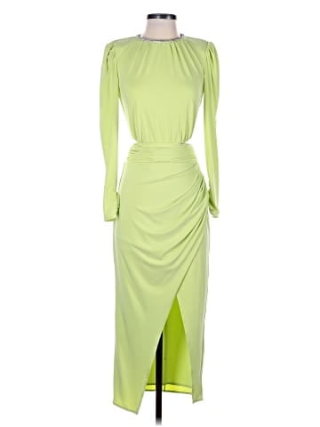 Self-Portrait Green Crystal-Embellished Cut-Out Midi Dress (view 1)