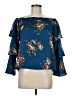 Miami 100% Polyester Blue 3/4 Sleeve Blouse Size S - photo 1