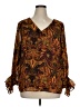 Vince Camuto 100% Polyester Brown Long Sleeve Blouse Size XL - photo 1