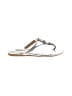 Badgley Mischka 100% Leather Silver Sandals Size 7 1/2 - photo 1