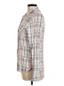 Bongo 100% Rayon Plaid Ivory Long Sleeve Button-Down Shirt Size M - photo 5