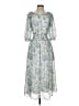 Max Studio 100% Polyester Floral Blue Cocktail Dress Size S - photo 1