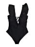 Assorted Brands Solid Black One Piece Swimsuit Size L - photo 1