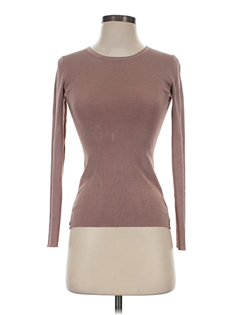 Pre-owned Babaton 3/4 Sleeve T-shirt In Brown