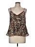 Les Serein 100% Polyester Animal Print Brown Tank Top Size M - photo 1