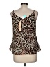 Les Serein 100% Polyester Animal Print Brown Tank Top Size M - photo 2