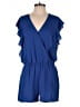 Cooper & Ella 100% Polyester Solid Blue Romper Size Med (2) - photo 1
