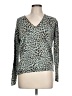 Hale Bob Animal Print Teal Long Sleeve Top Size L - photo 1