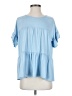 VIISHOW Blue Short Sleeve Blouse Size S - photo 1