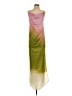 Baobab Collection 100% Polyester Color Block Ombre Tie-dye Multi Color Green Casual Dress Size S - photo 1