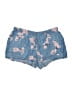 Billy T Floral Blue Denim Shorts Size L - photo 1