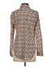 Talbots 100% Polyester Animal Print Tan Long Sleeve Blouse Size XS - photo 2