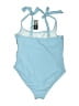 Aimage Solid Blue One Piece Swimsuit Size L - photo 2