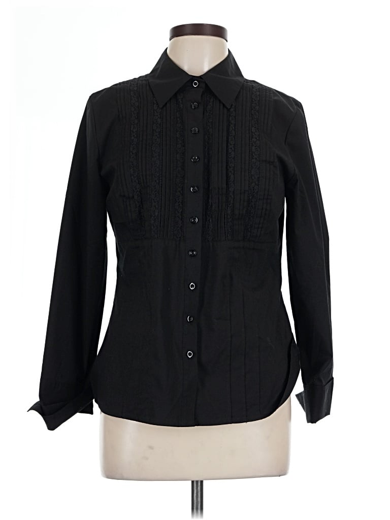 Pre-owned Apt. 9 Long Sleeve Blouse In Black
