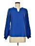 Lands' End 100% Polyester Blue Long Sleeve Blouse Size 6 - photo 1