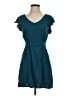 BCBGeneration 100% Polyester Solid Teal Casual Dress Size 4 - photo 1