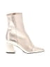 Free People 100% Leather Metallic Silver Ankle Boots Size 8 1/2 - photo 1