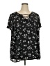 Torrid 100% Polyester Black Short Sleeve Blouse Size 3X Plus (3) - photo 1