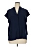 ELOQUII 100% Polyester Blue Short Sleeve Blouse Size 14 Plus - photo 1