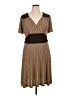 Studio M Chevron-herringbone Brown Casual Dress Size 16 - photo 1