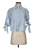 Zara 100% Polyester Stripes Blue 3/4 Sleeve Blouse Size XS - photo 1