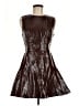 Avec Les Filles 100% Polyurethane Metallic Brown Cocktail Dress Size 6 - photo 1