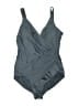Miraclesuit Solid Gray One Piece Swimsuit Size 14 - photo 1