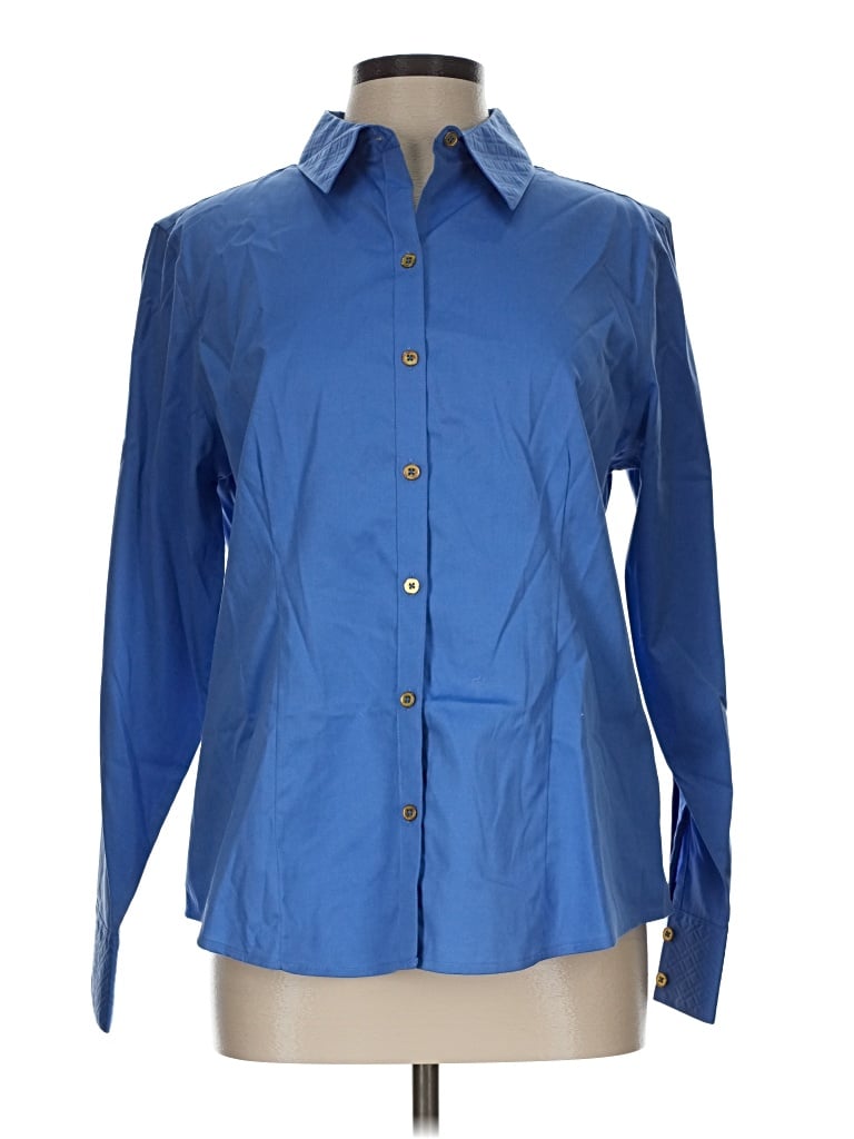 Pre-owned Peck & Peck Long Sleeve Button Down Shirt In Blue
