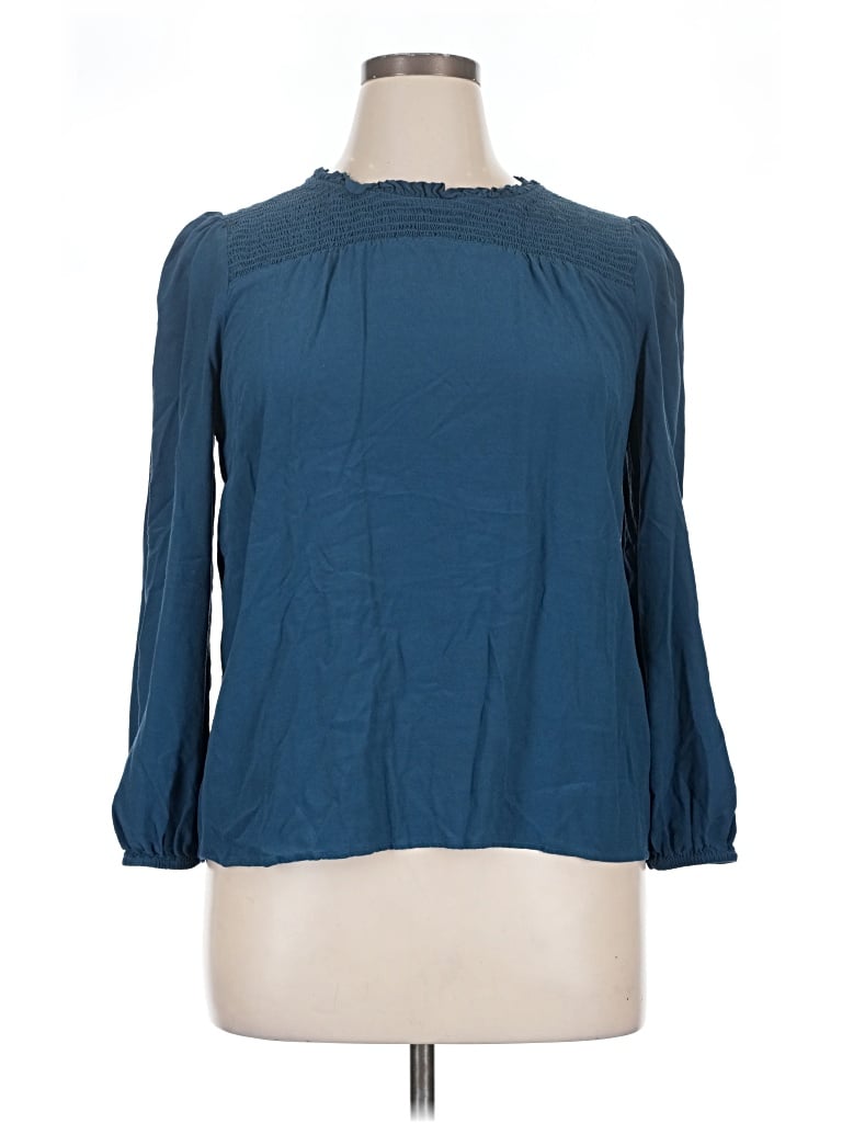 Pre-owned Talbots 3/4 Sleeve Blouse In Blue