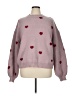 Unbranded 100% Polyester Hearts Pink Pullover Sweater Size XL - photo 1