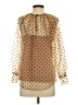 Lena Brown Long Sleeve Blouse Size S - photo 2