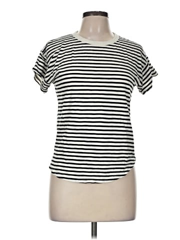 Madewell Whisper Cotton Rib-Crewneck Tee in Bridgewater Stripe (view 1)