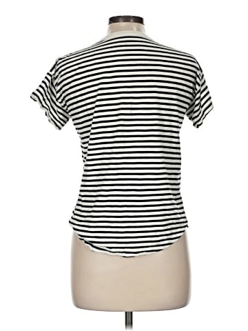 Madewell Whisper Cotton Rib-Crewneck Tee in Bridgewater Stripe (view 2)