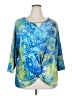 Ruby Rd. Blue 3/4 Sleeve Blouse Size 2X - photo 1