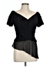 Chetta B Black Short Sleeve Blouse Size 12 - photo 1