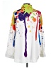 Shein Print White Long Sleeve Blouse Size 12 - photo 2
