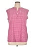 Anne Klein Polka Dots Pink Sleeveless Blouse Size 1X - photo 1