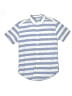Crewcuts 100% Cotton Stripes Blue Short Sleeve Button-Down Shirt Size 14 - photo 1